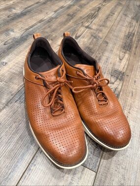Cole Haan Men's Perforated Leather Oxfords — Brown